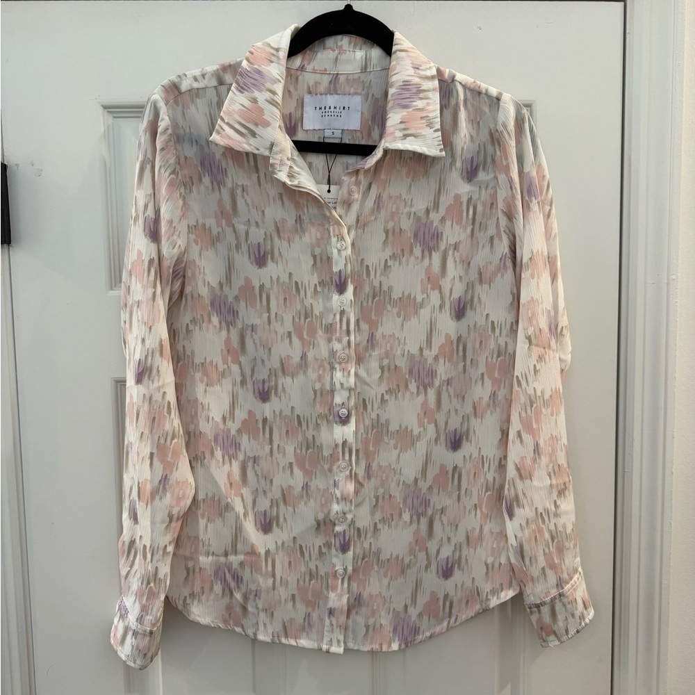 NWT The Shirt By Rochelle Behrens Signature Shirt Button Down Blouse Small